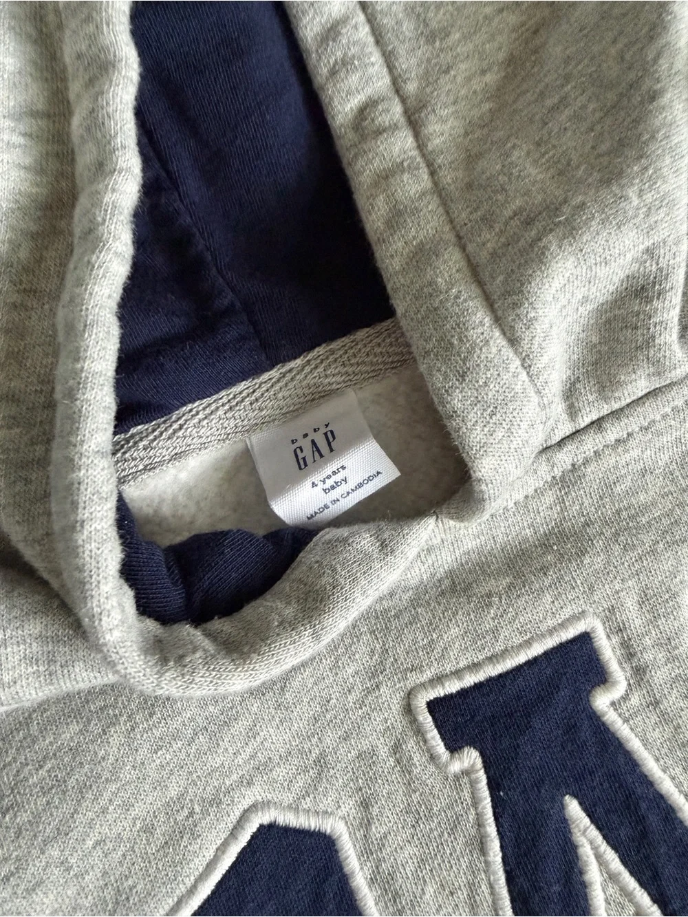 GAP Light Gray Hoodie & Joggers with Navy Logo